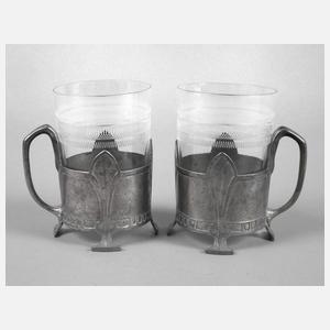 Zwei seltene Teeglashalter Albin Müller