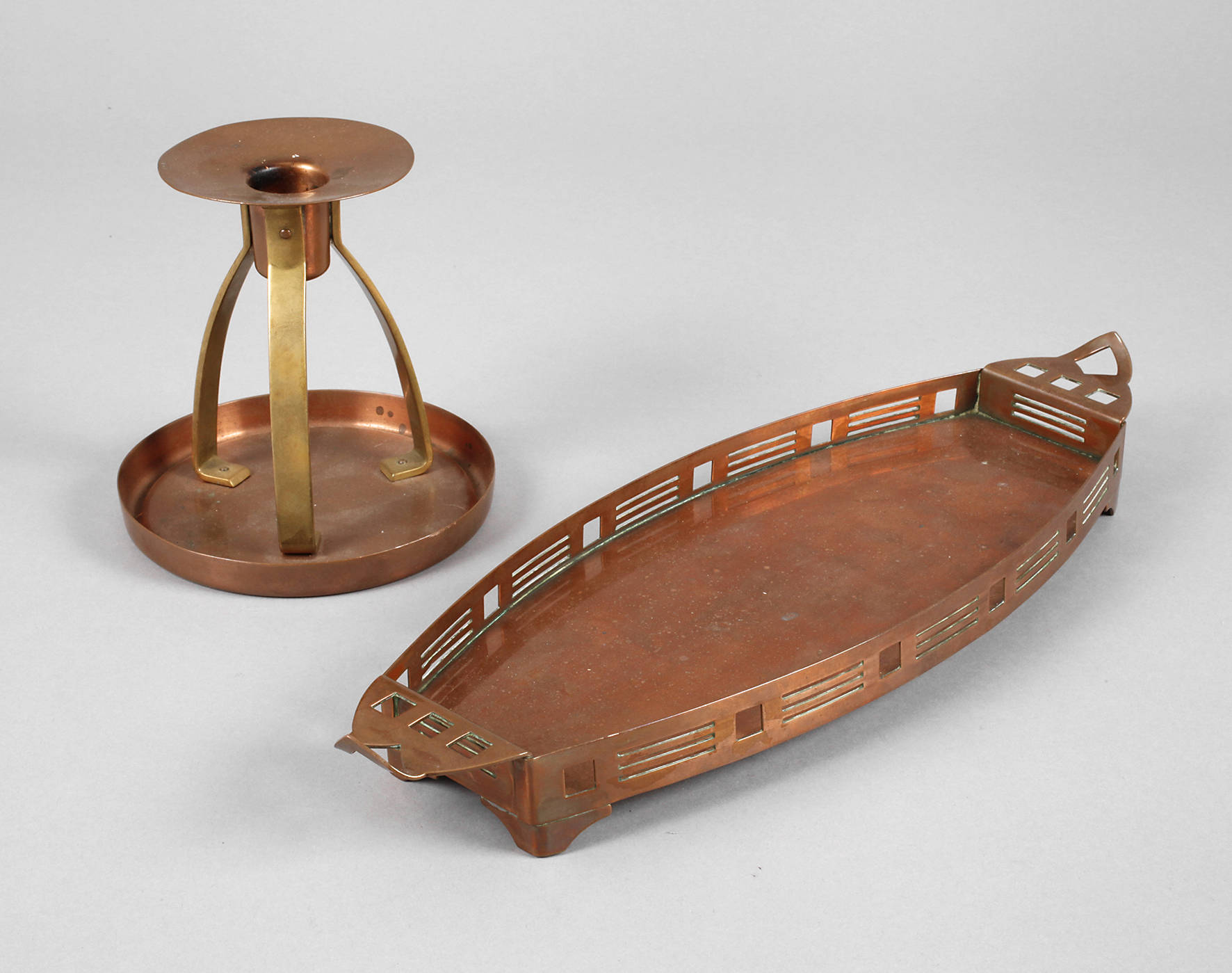 Zwei Teile Kupfer Jugendstil