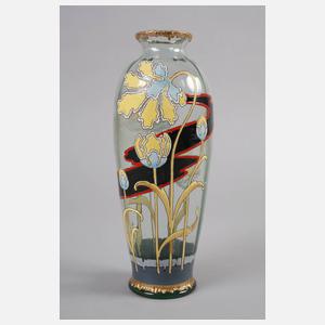 Fritz Heckert Vase Mohnblütendekor