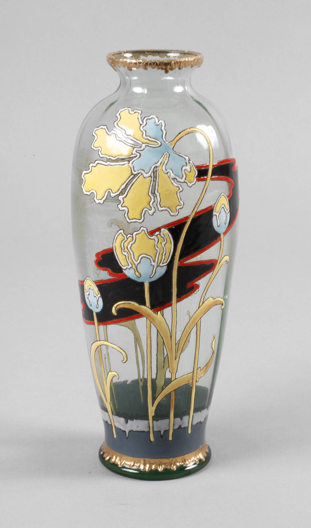 Fritz Heckert Vase Mohnblütendekor