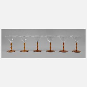 Moser sechs Champagnerschalen