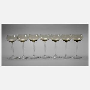 Sieben Jugendstil-Weinrömer