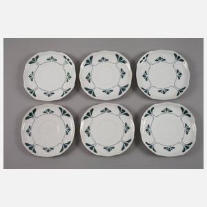 Burgau zwei Platten und sechs Unterteller