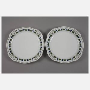 Burgau zwei Platten und sechs Unterteller