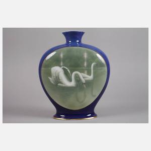 Fraureuth Vase Schwanendekor