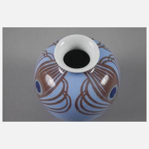 Meissen Jugendstilvase mit Pfauenfederdekor