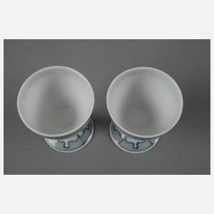 Meissen zwei Eierbecher Flügelmuster