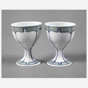 Meissen zwei Eierbecher Flügelmuster