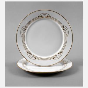 Meissen zwei Speiseteller ”Bügelmuster”