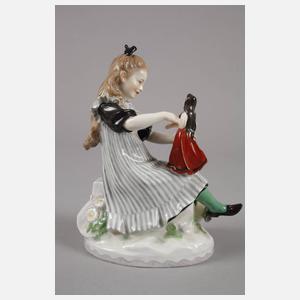 Meissen ”Mädchen mit Puppe und Blumenkorb”