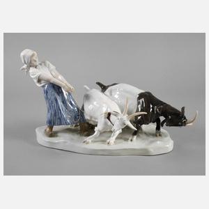 Meissen Figurengruppe ”Mädchen mit Ziegen”