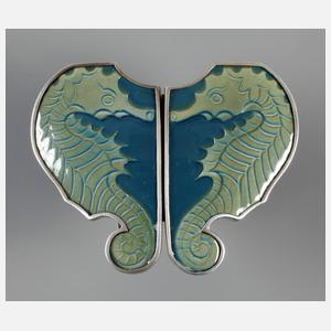 Meissen seltene Gürtelschließe Pâte sur pâte-Malerei