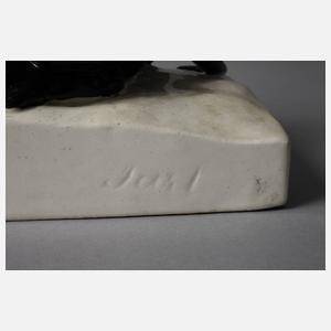 Goldscheider Wien Hund und Echse