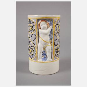 Goldscheider Wien Vase mit Putti