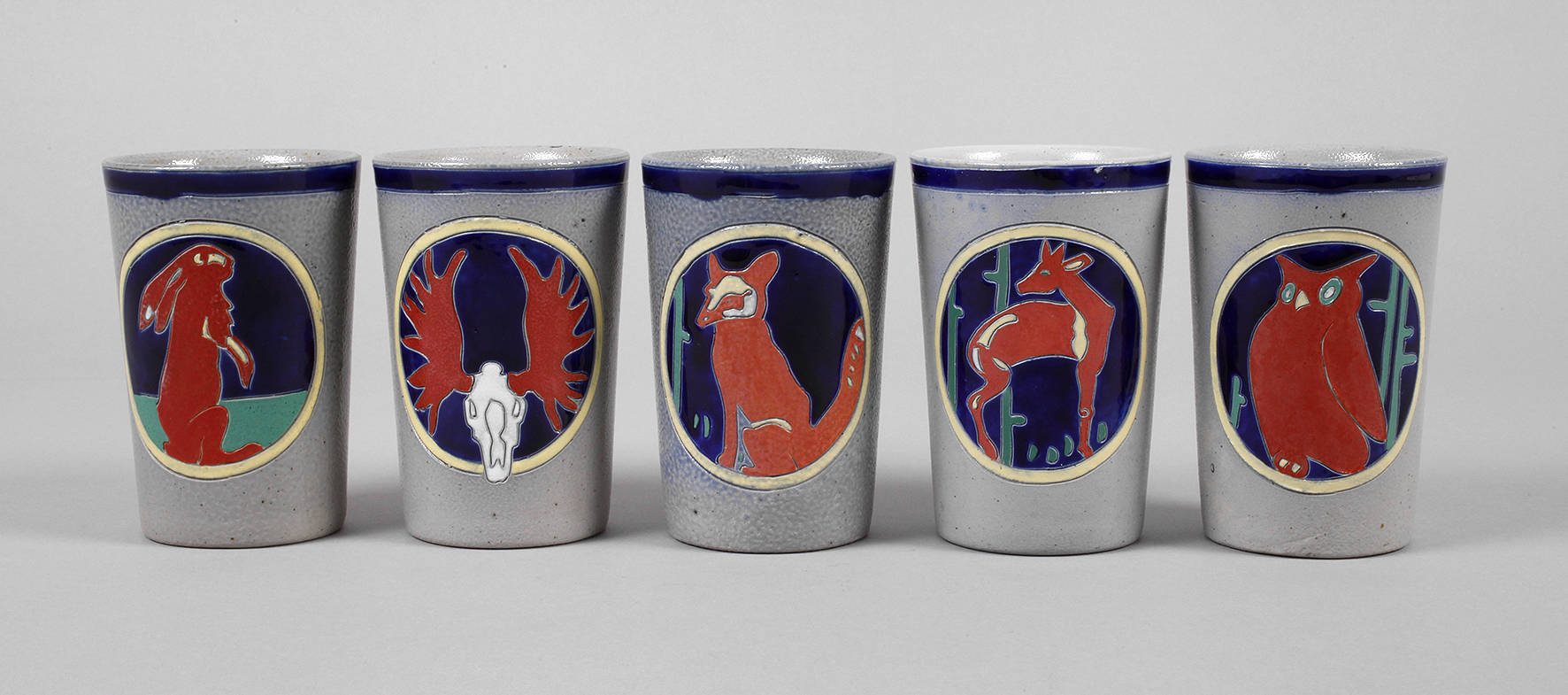 Ludwig Hohlwein fünf Trinkbecher