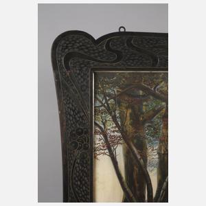 Geschnitzter Jugendstilrahmen mit passenden Druck