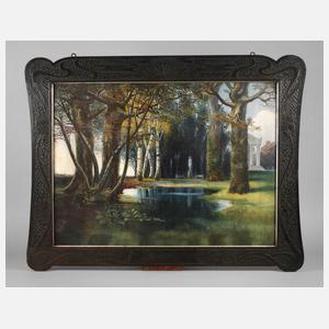 Geschnitzter Jugendstilrahmen mit passenden Druck