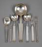 Sieben Besteckteile Art déco