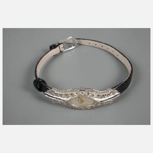 Bifora Damenarmbanduhr Platin mit Brillanten
