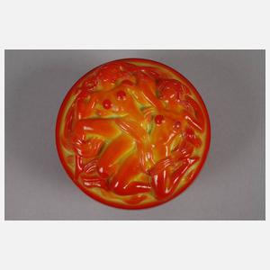 Gablonz Schale und Deckeldose