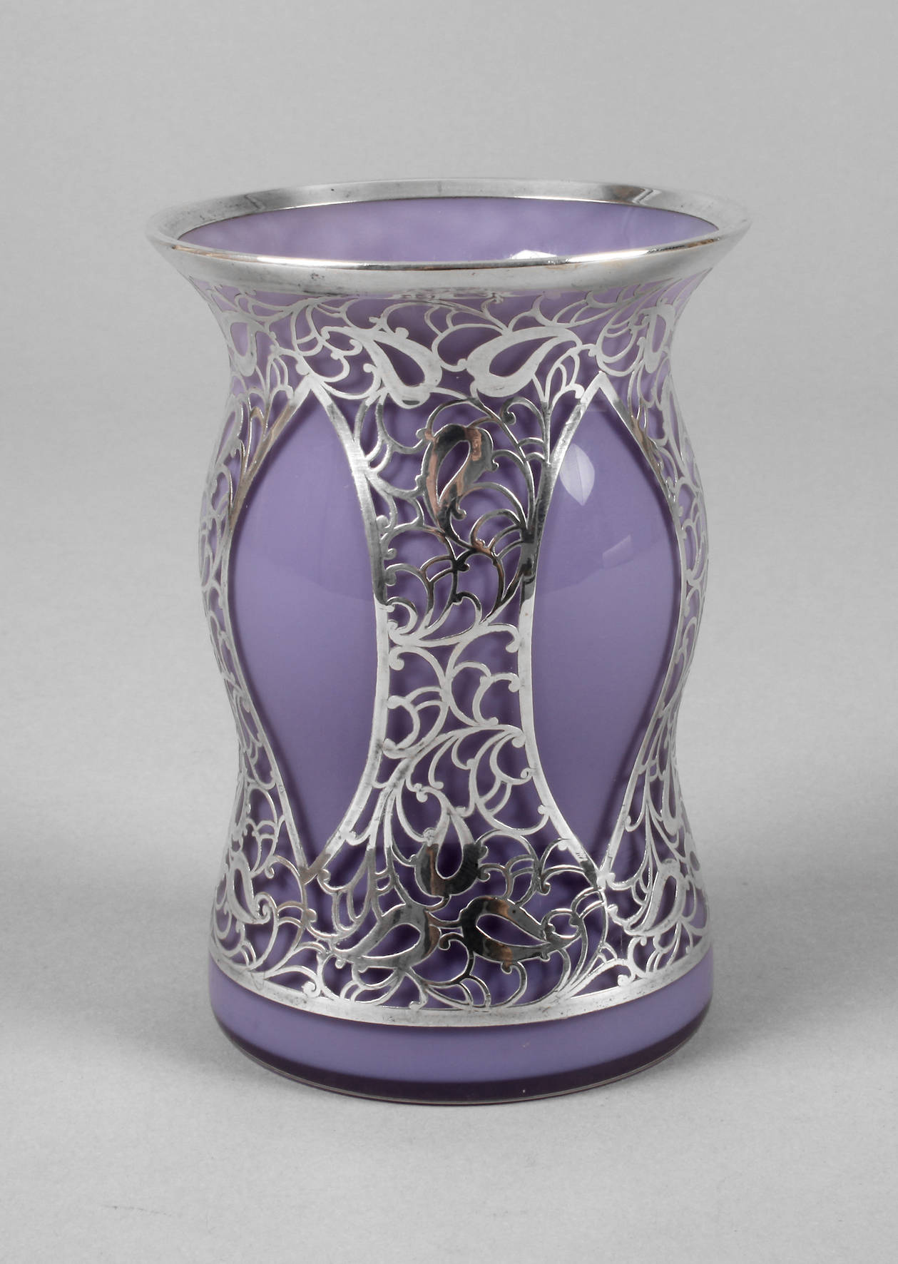Jugendstilvase Silberoverlay