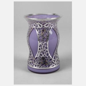 Jugendstilvase Silberoverlay