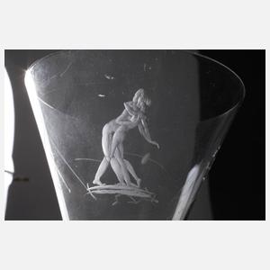 Feines Kelchglas Art déco