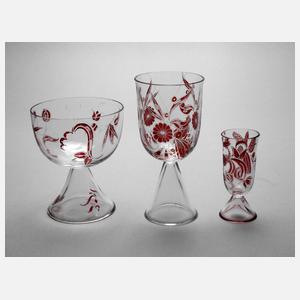Glasfachschule Zwiesel drei Ziergläser