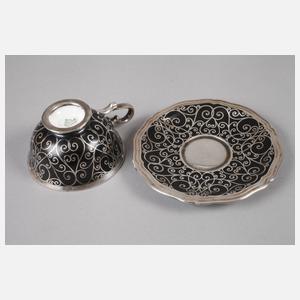 Rosenthal Mokkatasse Silberoverlay