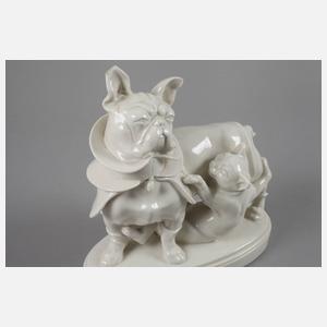 Schwarzburger Werkstätten Mops mit Katze