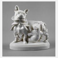 Schwarzburger Werkstätten Mops mit Katze111