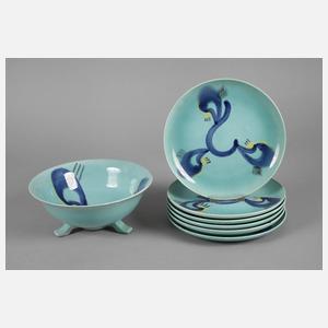Hael Keramik Dessertset Art déco