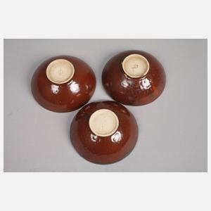 Drei Teeschalen Otto Lindig