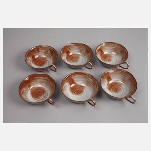 Sechs Teetassen Otto Lindig