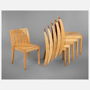 Sechs Stapelstühle Thonet