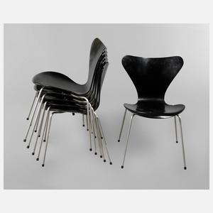 Sechs Stühle Arne Jacobsen ”Butterfly”