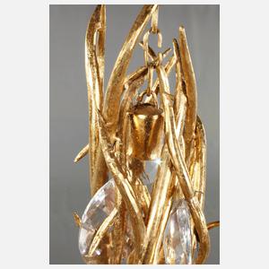 Drei Deckenlüster und zwei Gerdinenstangenabschlüsse