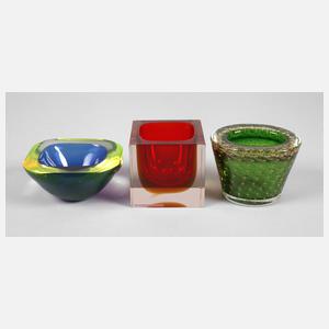 Murano drei kleine Vasen