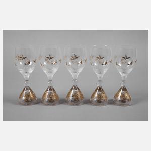 Rosenthal fünf Weingläser Björn Wiinblad