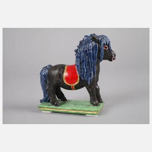 Nymphenburg Shetlandpony mit Sattel