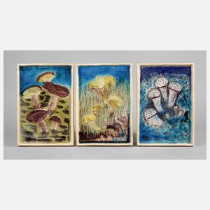 Drei Wandplatten Holl Keramik Nürnberg