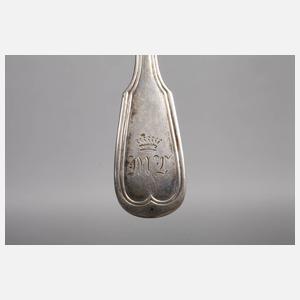 Silber vier Besteckteile Augsburger Faden