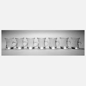 Sieben Punschgläser Biedermeier