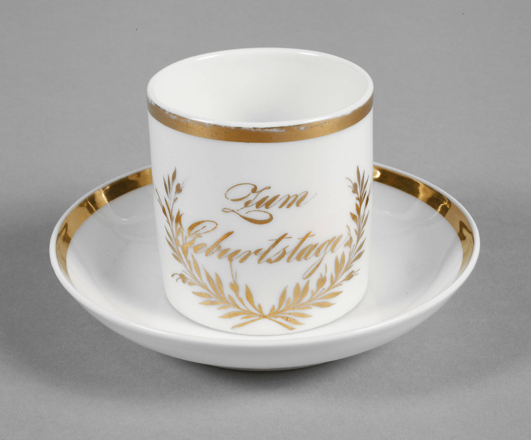 Biedermeiertasse ”Zum Geburtstage”