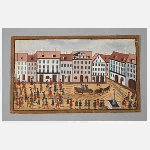 Stammbuchbildchen Marktplatz von Jena