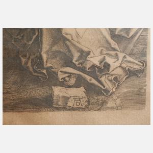 ”Madonna auf einer grasbewachsenen Bank”