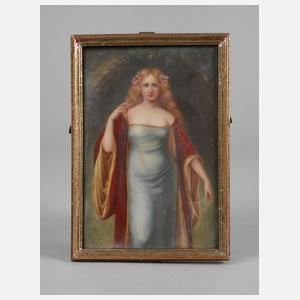 Porzellanbildplatte Jugendstil