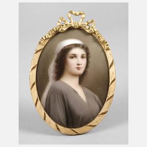 Porzellanbildplatte Jugendstil