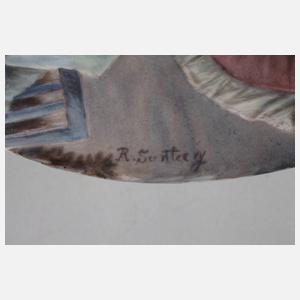 Porzellanbildplatte Modedame