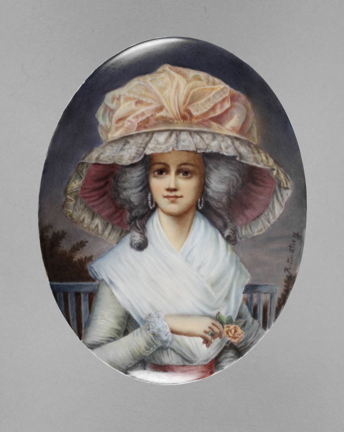 Porzellanbildplatte Modedame